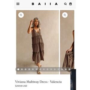 Baiia Viviana Multiway Tiered Swim Beach Coverup Summer Dress - Cream XXL NWT